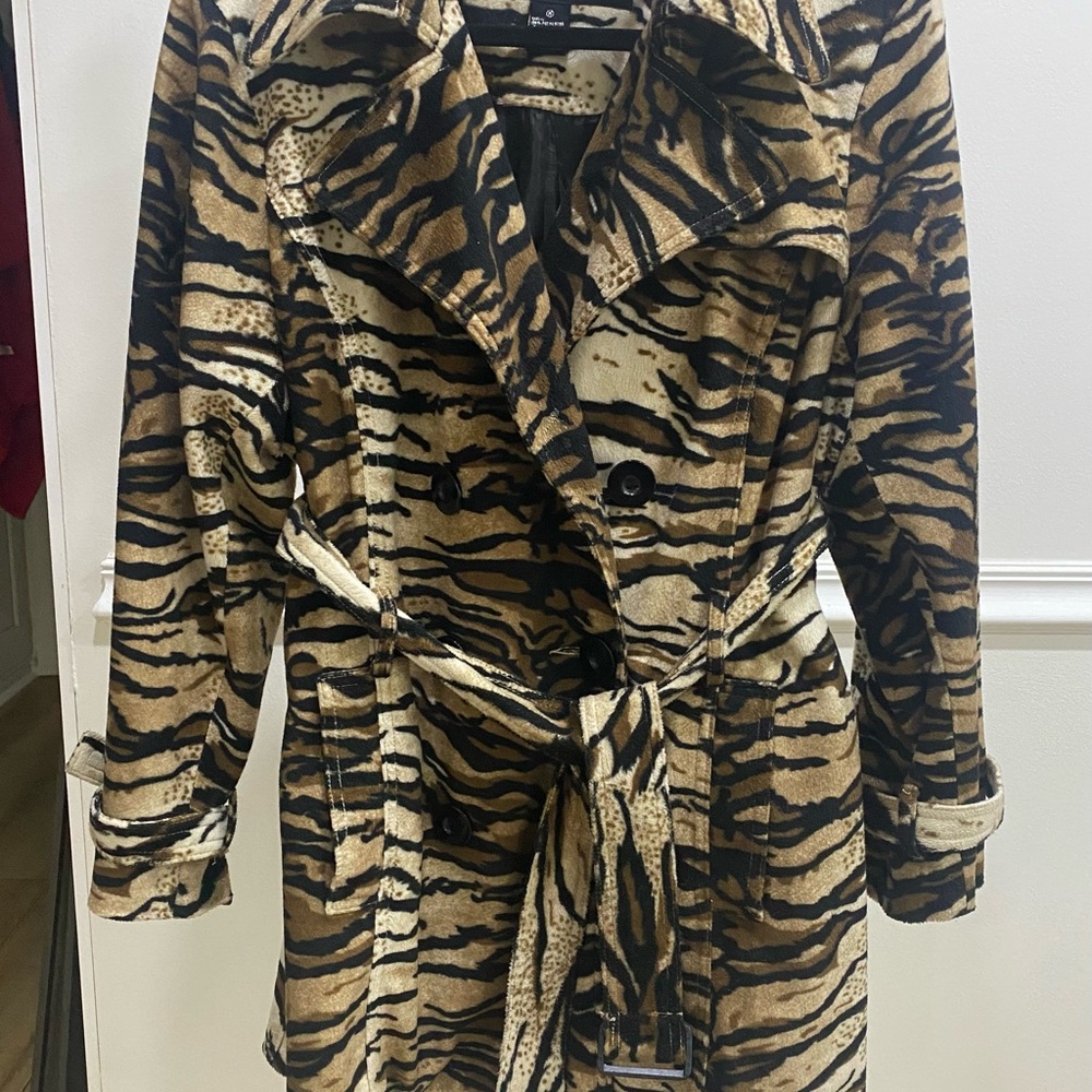 Tiger Print Trench Coat